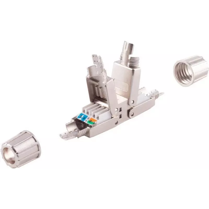 Conector de rede ShiverPeaks 08-51005 Cat. 6A sem ferramentas STP para portas keystone RJ45