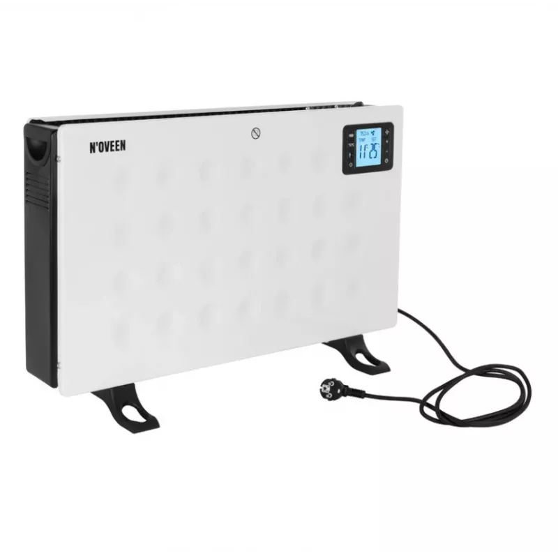 Aquecedor elétrico convector NOVEEN CH8000 — 2000 W, 3 níveis de potência, temporizador, comando, branco
