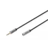 Cabo de extensão de áudio Digitus ficha jack de 3,5 mm para tomada jack de 3,5 mm 1,8 m preto