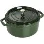 Forma de assar de ferro fundido Staub 40509-356-0 3,8 l verde, redonda