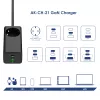 Carregador USB GaN Akyga AK-CH-21 65 W, 2 x USB-C + USB-A, com tomada, 1,5 m, preto