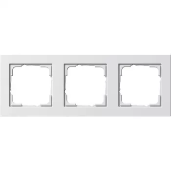 Gira E2 021329 moldura de 3 módulos, branco, termoplástico, sem parafusos