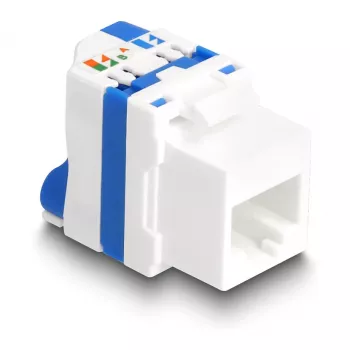 Módulo Keystone DeLOCK 88130 plano RJ-45 azul branco 22,5 mm