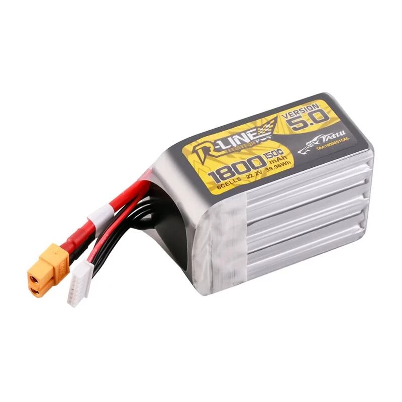 Bateria LiPo Tattu R-Line Versão 5.0 1800mAh 22.2V 150C 6S com ficha XT60