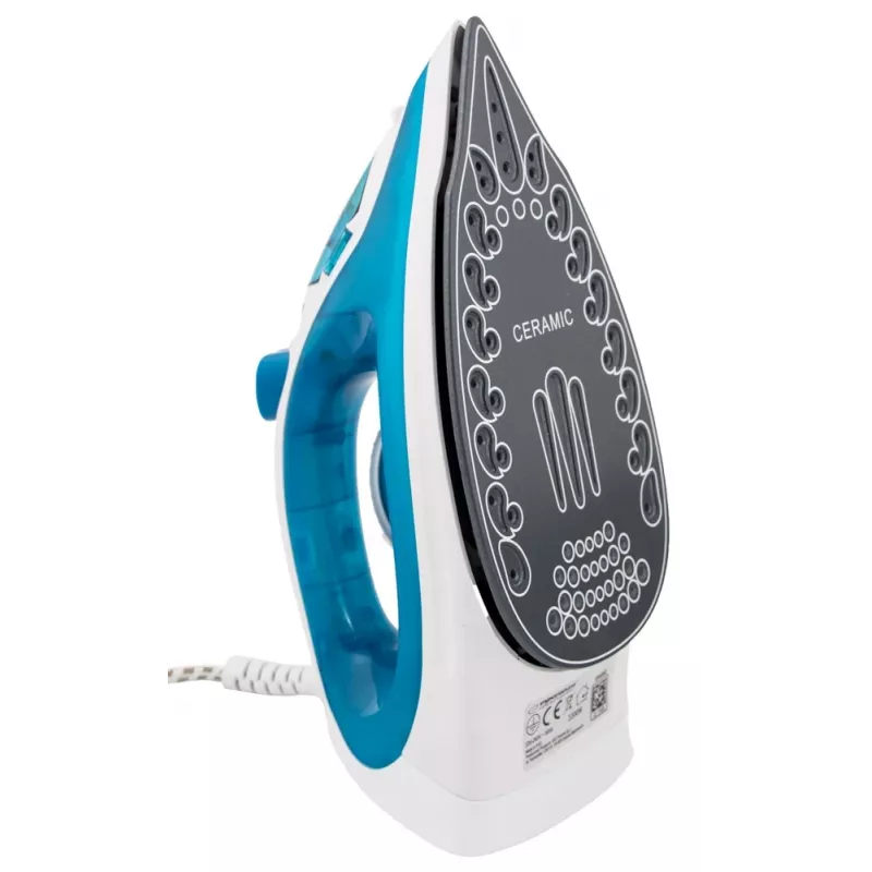 Ferro a vapor Esperanza EHI002 Slider, 2200 W, base cerâmica, vapor vertical, branco/azul
