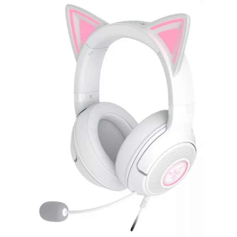 Headset Razer Kraken Kitty V2 Wired USB Type-A Branco — Circum-aural, arco de cabeça, 20–20000 Hz, cabo de 2 m