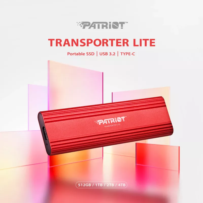 PATRIOT Transporter LT 512GB USB3.2 Type-C SSD 1000 MB/s Alumínio - Solid State Disk - 512 GB