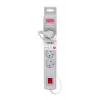 Régua de tomadas cinzenta com cabo Activejet ACJ COMBO 5G/1,5M/BEZP. AUT/S