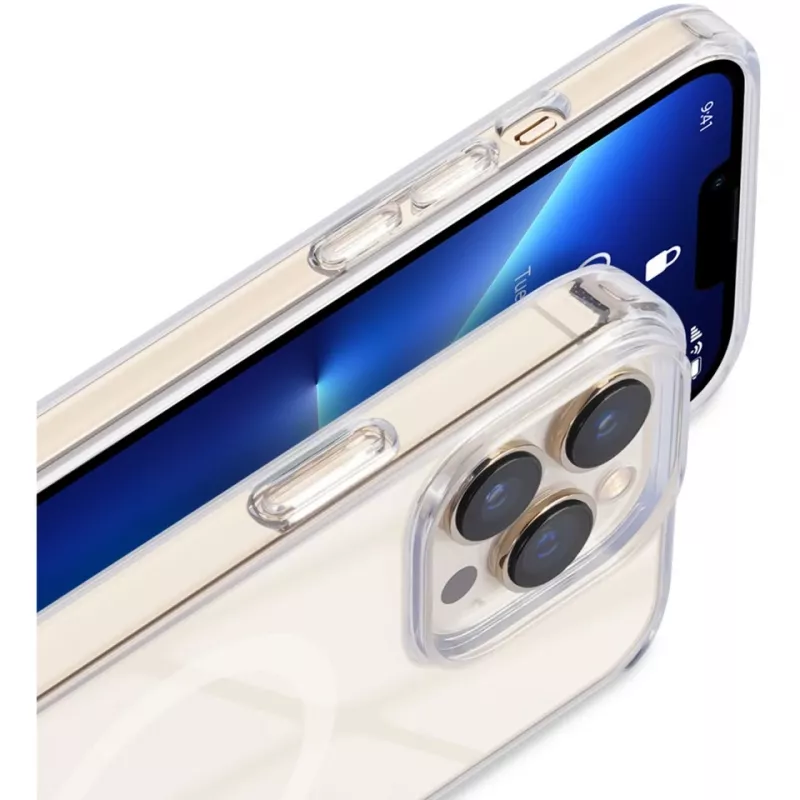NEVOX StyleShell SHOCKFlex, capa de telemóvel transparente, iPhone 16 Pro Max, compatível com MagSafe