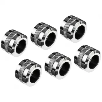 Conector Alphacool Eiszapfen Pro 16mm para tubo rígido G1/4, pack de 6 - cromado