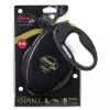 flexi Giant L trela extensível para cães, fita de 8 m, preto/amarelo