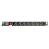 Unidade de distribuição de energia GEMBIRD EG-PDU-014-C14, 8 saídas AC, entrada C14, cabo de 3 m, 1U, 3680 W, 10 A, alumínio, preto