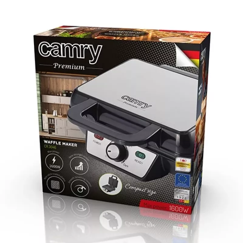Máquina de waffles Camry CR 3046 2 S preto 1000 W (CR 3046) - Adler