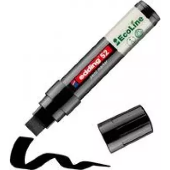 Marcador Edding 52 EcoLine preto ponta 4,0–15,0 mm, tinta preta, corpo recarregável