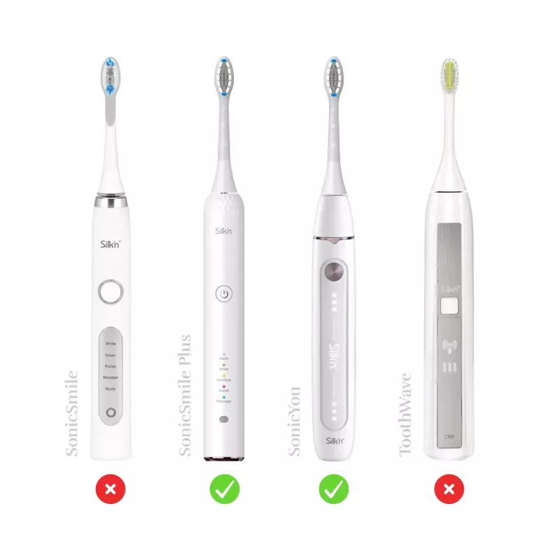 Cabeças de escova de dentes elétrica de substituição Silk'n SonicYou/SonicSmile Plus, médias, branco, 2 unid.