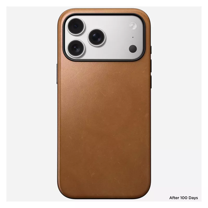 Capa para telemóvel Nomad Modern Leather Case Cover para iPhone 17 Pro Max, 17,5 cm (6,9 polegadas), Tan, couro + PC/TPU