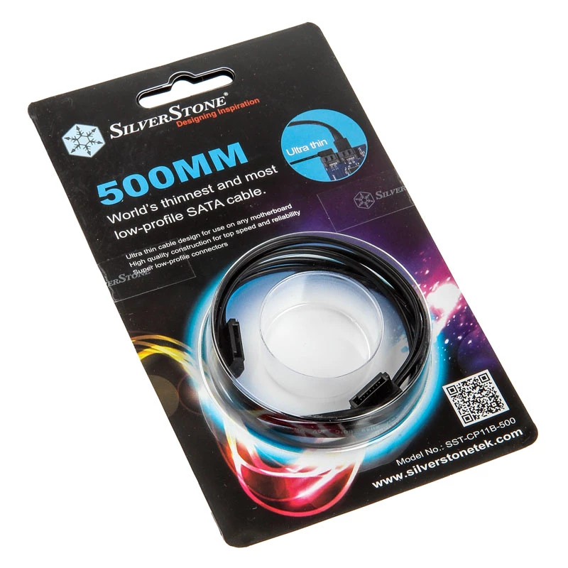 Cabo SATA SilverStone SST-CP11B Super Low Profile - 50 cm, preto