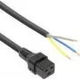 Cabo de alimentação ACT C19 IEC Lock extremidade aberta preto 2 m 230 V 16 A