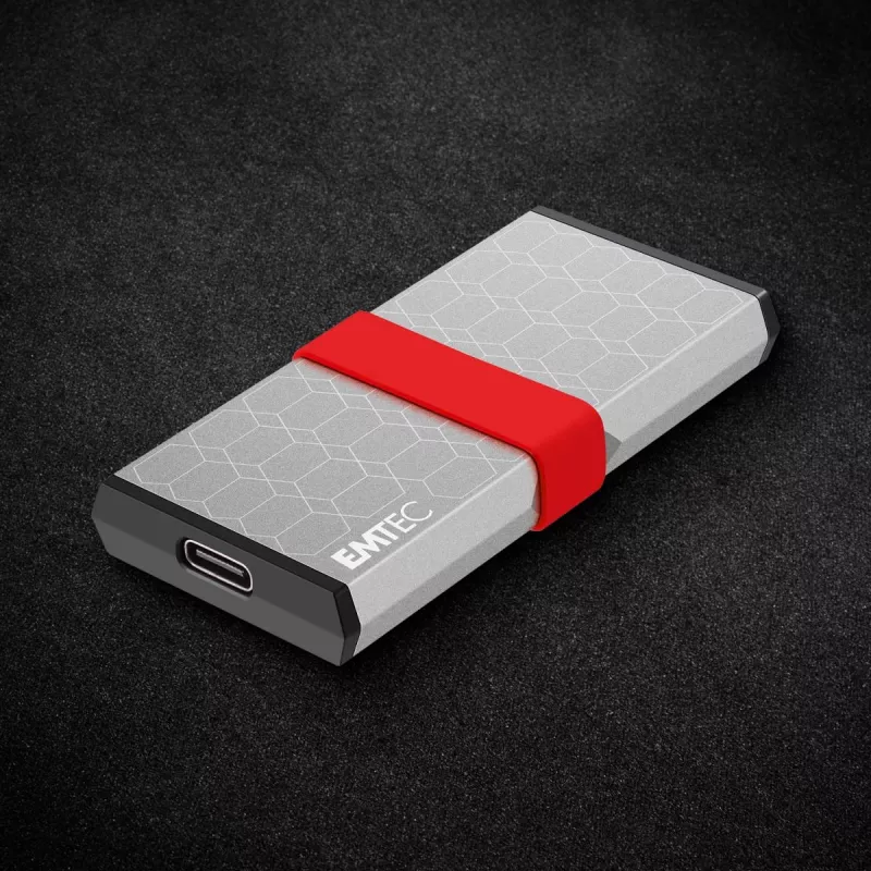 SSD Emtec 256GB Mini USB Type-C USB 3.2 Gen 2x2 prateado