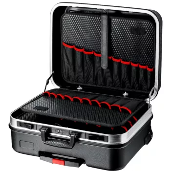 Mala de ferramentas Knipex BIG Basic Move em acrilonitrilo-butadieno-estireno (ABS), alumínio preto