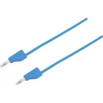 Cabo de teste VOLTCRAFT [ficha 4 mm - ficha 4 mm] 0,25 m azul MSB-300 (MSB-300-0.25-BL)