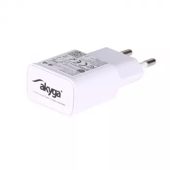 Akyga AK-CH-11 carregador de rede USB-A 15 W, Quick Charge 3.0, branco