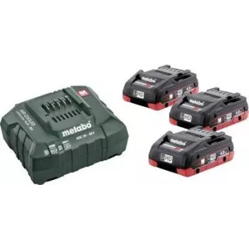 Conjunto de bateria e carregador Metabo BASIC SET 3 X LIHD 4.0 AH