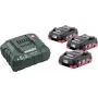 Conjunto de bateria e carregador Metabo BASIC SET 3 X LIHD 4.0 AH