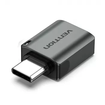 Adaptador OTG Vention USB-C macho para USB 3.0 fêmea cinzento liga de alumínio Type