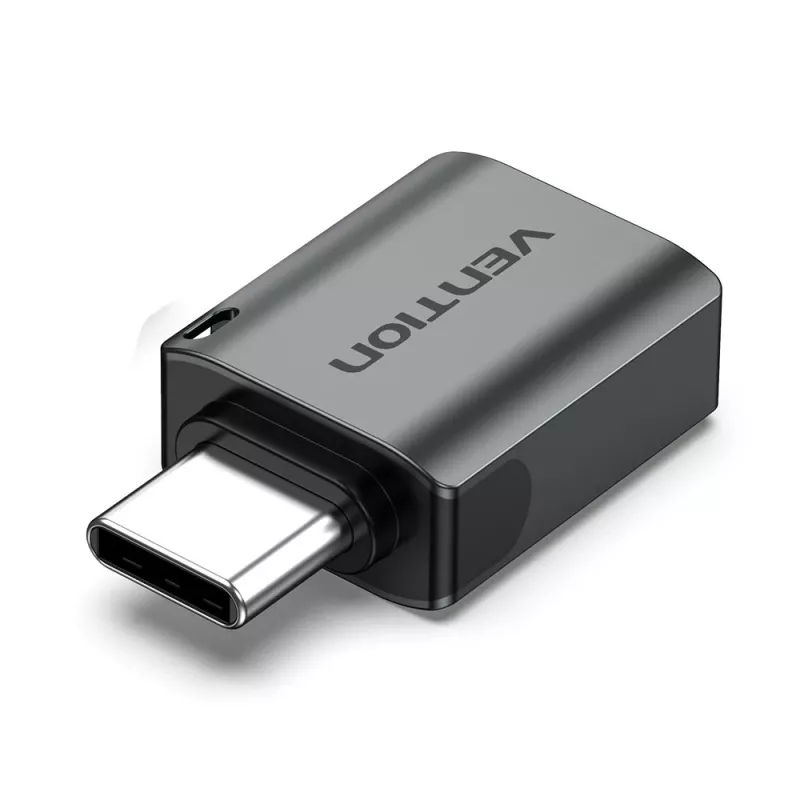 Adaptador OTG Vention USB-C macho para USB 3.0 fêmea cinzento liga de alumínio Type