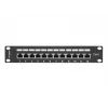 Patch panel LANBERG PPF6-9012-B — 12 portas RJ45, metal, preto, 1U (215×44,5×130 mm)