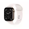 Watch Series 11 GPS + Cellular 42mm caixa de titânio dourado com pulseira desportiva Light Blush - S/M