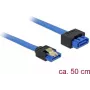 Cabo SATA DeLOCK 84973 0,5 m SATA 7 pinos preto azul