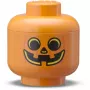 Caixa de arrumação Room Copenhagen LEGO Storage HEAD Pumpkin Mini laranja preta – organizador compacto de brinquedos e acessórios