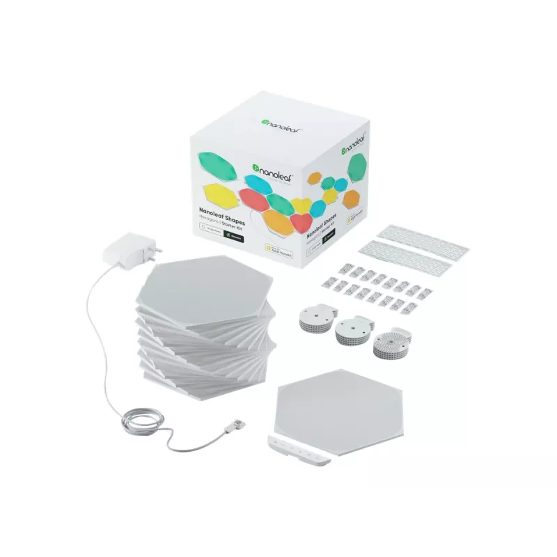 Painel LED hexagonal Nanoleaf NL42-6002HX-15PK, RGB, pack de 15, alimentação AC