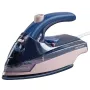 Ferro de engomar de viagem Profi-Care PC-DB 3125 — base de cerâmica, 800 W, depósito de 0,04 L, azul/rosa