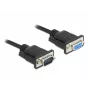 Delock RS-232 Cabo série, D-Sub 9 macho para fêmea, caixa de conector fina, 3 m, preto