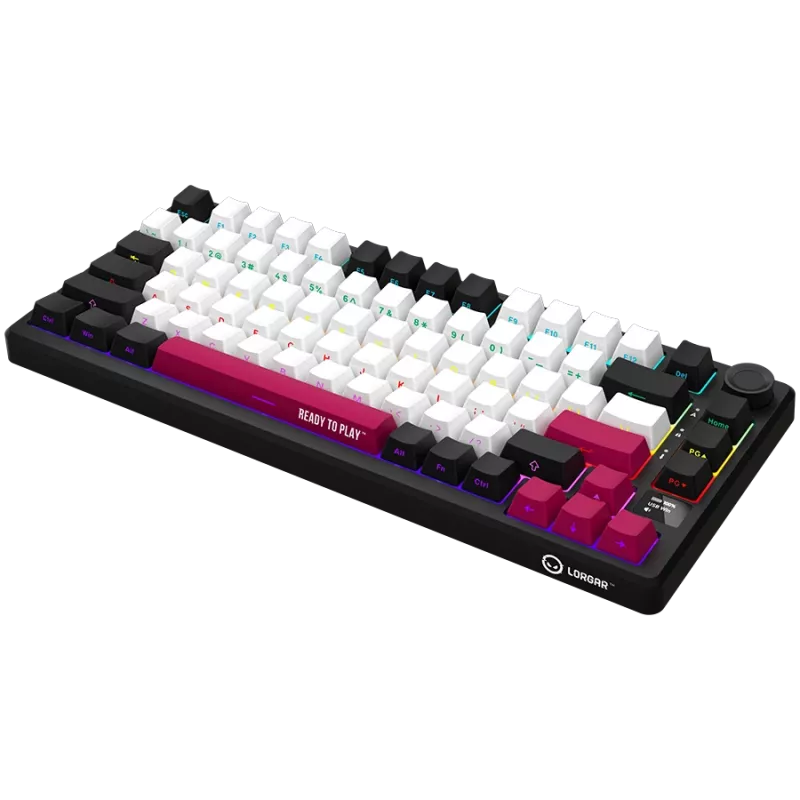 LORGAR KBP7075W teclado gaming mecânico sem fios 75%, preto/vermelho, EN