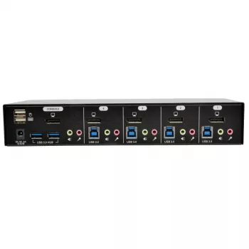 EATON TRIPPLITE Comutador KVM DisplayPort de 4 portas com cabos de áudio e hub USB 3.0 SuperSpeed (B004-DPUA4-K)