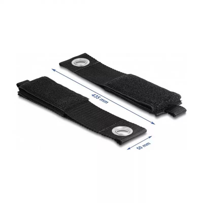 Fita de velcro resistente DeLOCK 435x50mm preto 5 unid.