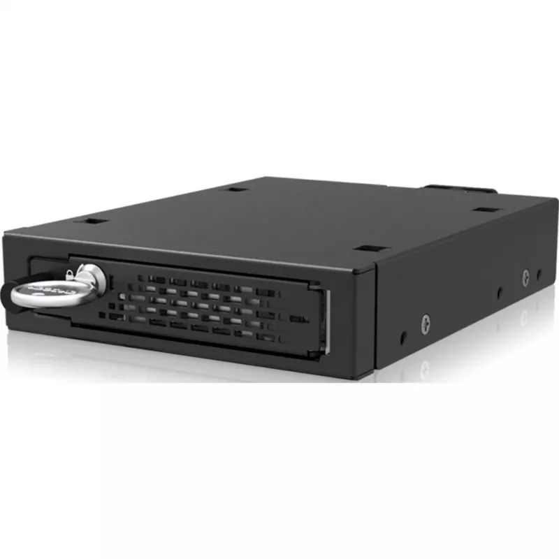 ICY DOCK - ToughArmor EX - MB491V5K-B - Caixa para unidade U.2/U.3 NVMe SSD 2,5 PCIe 5.0 para baía externa de 3,5 com fecho e parafusos de orelhas