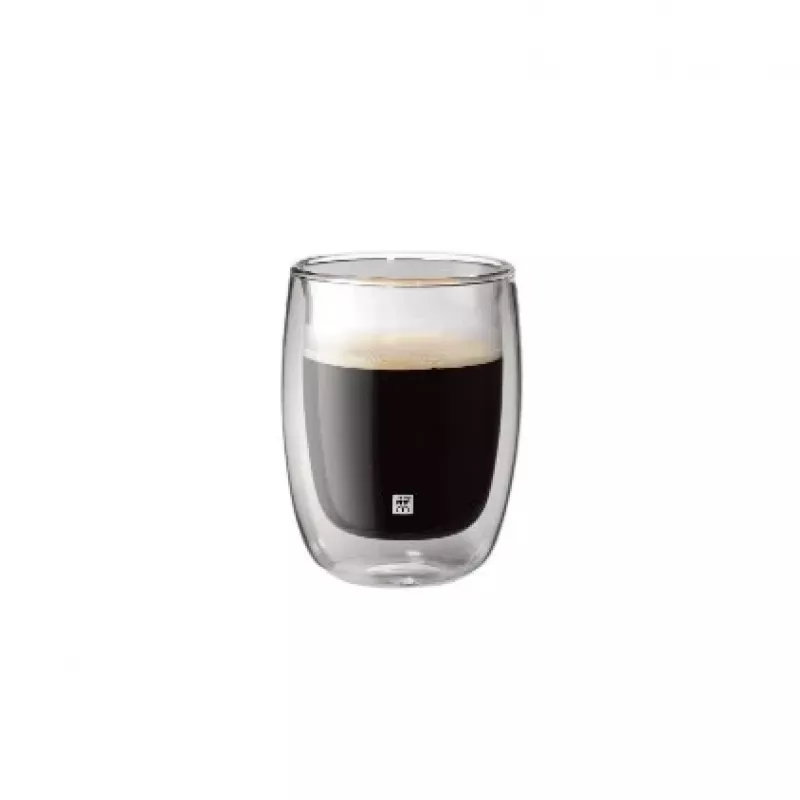 Recipiente de parede dupla em vidro borossilicato ZWILLING 39500-076, 200 ml, transparente, conjunto de 2