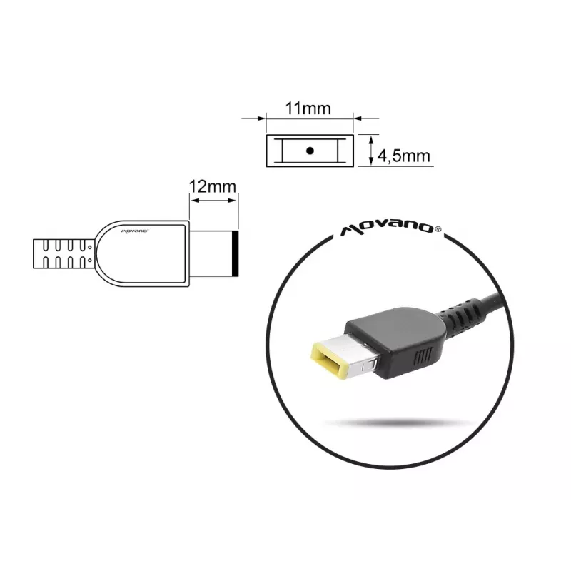 Fonte de alimentação Mitsu LENOVO 20V 2,25A ZM/LEN20225Y