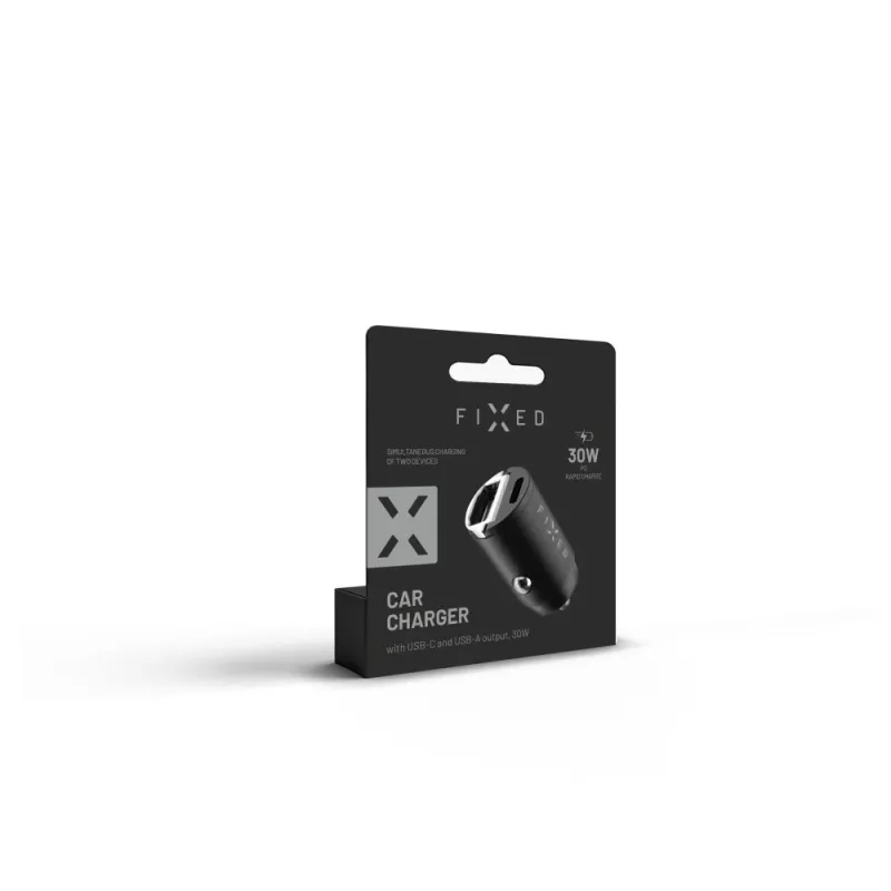 Carregador de automóvel FIXED FIXCC30M-CU-BK 30W USB‑C para tomadas de veículo