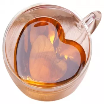 Caneca de amor em forma de coração Extralink Home, vidro de parede dupla resistente ao calor 250ml