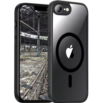 Capa protetora híbrida MagSafe para telemóvel jt berlin Pankow para Apple iPhone 16e — preto transparente