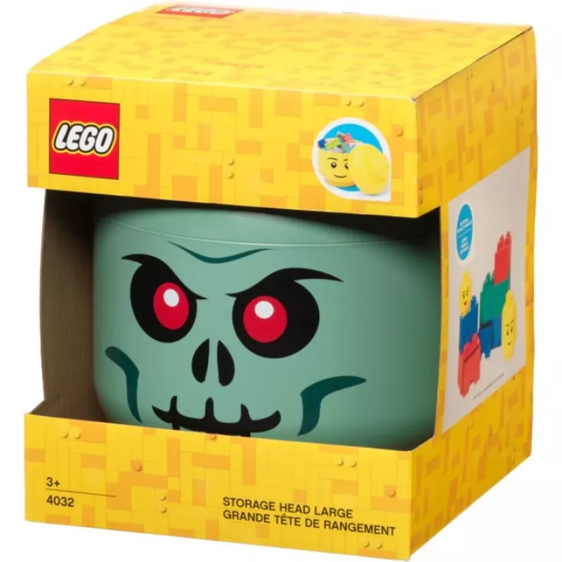 LEGO Storage Head Skeleton, caixa de arrumação preto/vermelho, grande