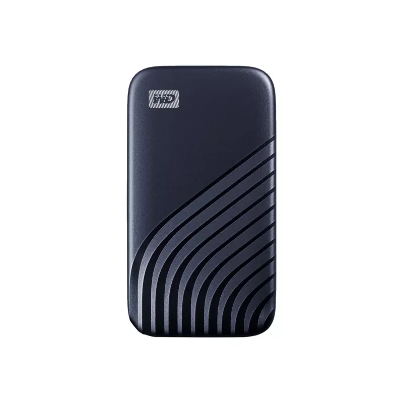 WD My Passport SSD WDBAGF0010BBL - SSD - encriptado - 1 TB - externo (portátil) - USB 3.2 Gen 2 (conector USB-C) - AES de 256 bits - azul meia-noite
