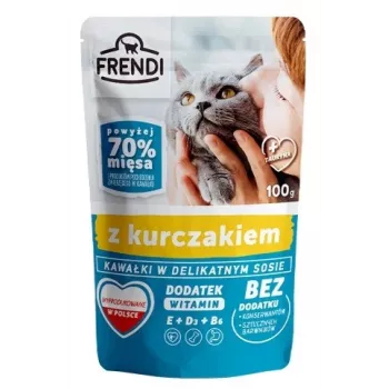 Ração húmida para gatos Frendi pedaços em molho com frango 100 g