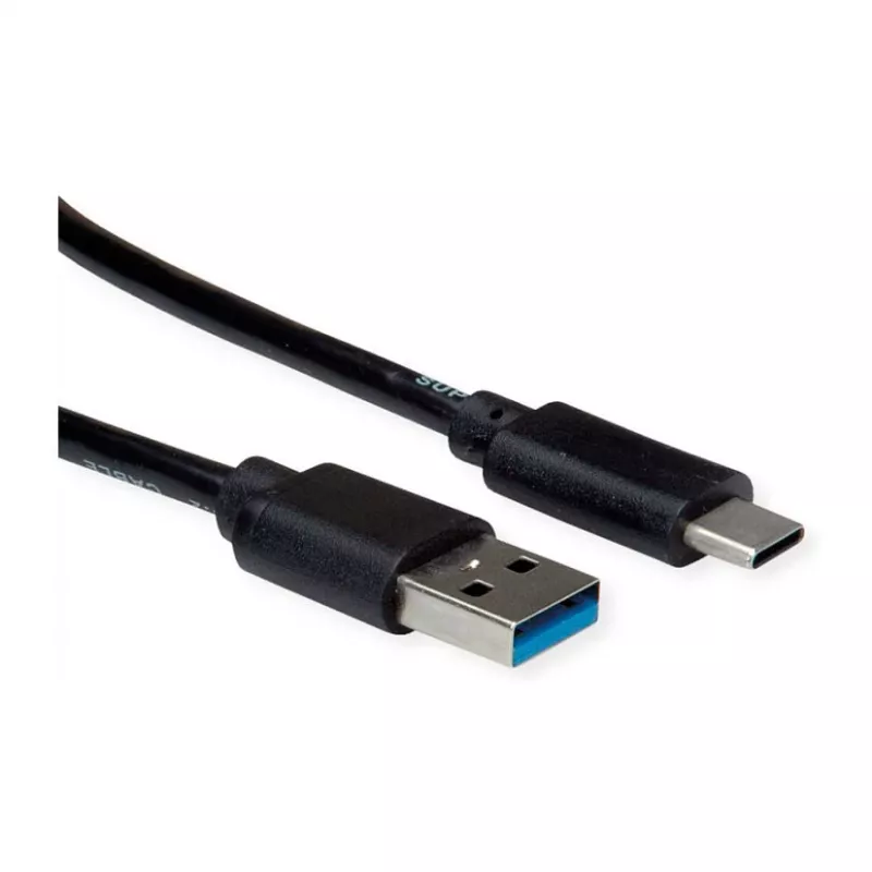 Cabo ROLINE RM USB 3.2 Gen 1, A-C, ST/ST, preto, 1 m